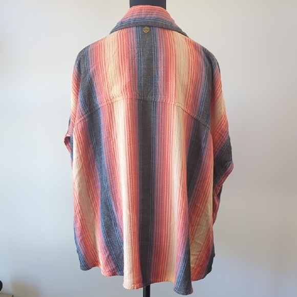 Rip Curl Blue and Red Striped Fabric - Picture 3 of 13